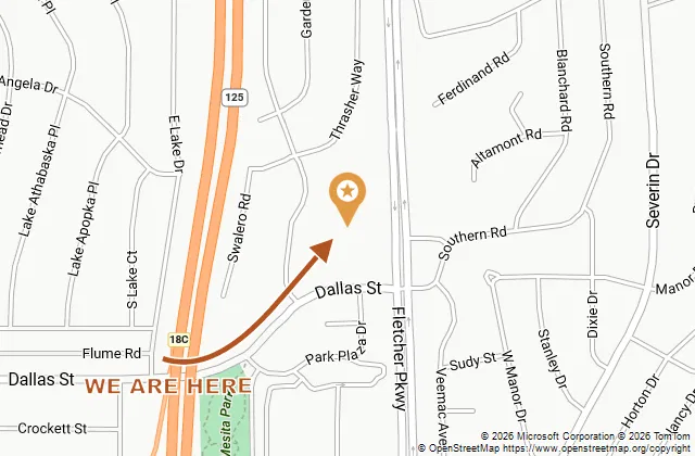 Map of 9138 Fletcher Pkwy, La Mesa